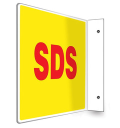 SDS Projection Sign with Red Text