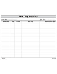 5S Red Tags - Red Tag Area Signs - 5S Red Tag Supplies