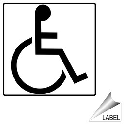 Black-on-White ADA International Symbol Of Accessibility Wheelchair Label