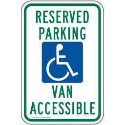 Reserved Parking Van Accessible Sign