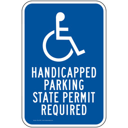 Handicap Parking Permit Required Sign