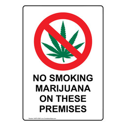 Portrait No Smoking Marijuana On Sign With Symbol