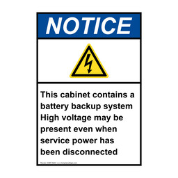 Portrait ANSI NOTICE This cabinet contains Sign with Symbol