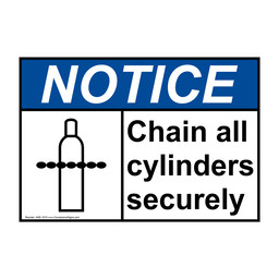 ANSI NOTICE Chain All Cylinders Securely Sign with Symbol
