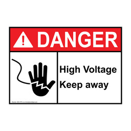 ANSI DANGER High Voltage Keep Away Sign with Symbol