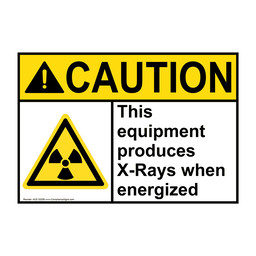 ANSI CAUTION This equipment produces X-Rays Sign with Symbol