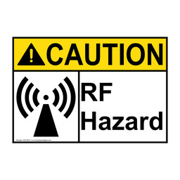 ANSI CAUTION Rf Hazard Sign with Symbol ACE-8417