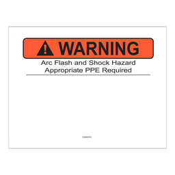 ANSI Warning Arc Flash and Shock Hazard PPE EZMake Labels CS593101