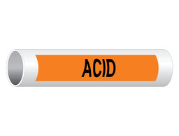 ASME A13.1 Acid Black On Orange Pipe Label