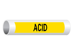 ASME A13.1 Acid Black On Orange Pipe Label