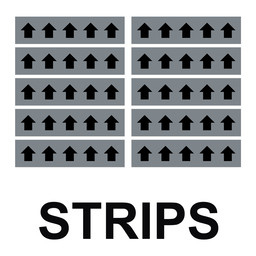 ASME A13.1 Black Arrows On Gray Label Strips ArrowStrip-Black_on_Gray