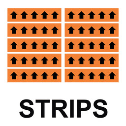 ASME A13.1 Black Arrows On Orange Label Strips ArrowStrip-Black_on_Orange