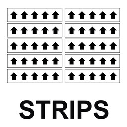 ASME A13.1 Black Arrows On White Label Strips ArrowStrip-Black_on_White