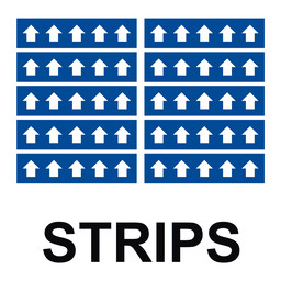 ASME A13.1 White Arrows On Blue Label Strips ArrowStrip-White_on_Blue