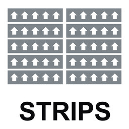 ASME A13.1 White Arrows On Gray Label Strips ArrowStrip-White_on_Gray