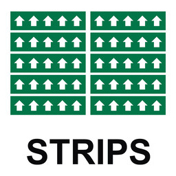 ASME A13.1 White Arrows On Green Label Strips ArrowStrip-White_on_Green