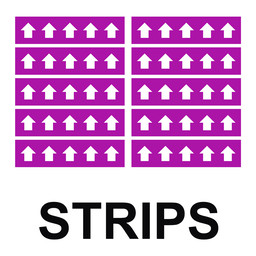 ASME A13.1 White Arrows On Purple Label Strips ArrowStrip-White_on_Purple