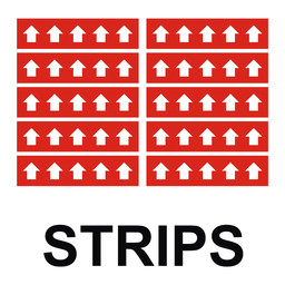 ASME A13.1 White Arrows On Red Label Strips ArrowStrip-White_on_Red