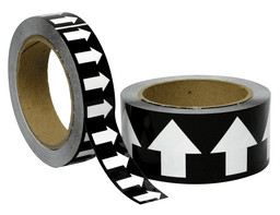 ASME A13.1 White Arrows On Black Tape Roll ArrowRoll-White_on_Black