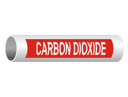 ASME A13.1 Carbon Dioxide White On Red Pipe Label