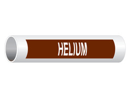 ASME-A13.1 Helium White on Brown Pipe Label