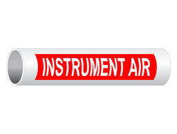 ASME-A13.1 Instrument Air White on Red Pipe Label