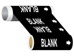 ASME A13.1 Blank Write-On Or Customize Wide Pipe Label PIPE-23000_WideRoll_White_on_Black