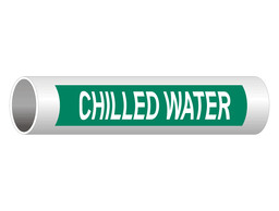 ASME A13.1 Chilled Water White On Green Pipe Label PIPE-23180_White_on_Green