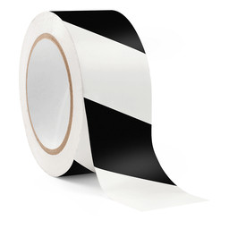 Black and White Striped Floor Marking Tape - 108 Ft.
