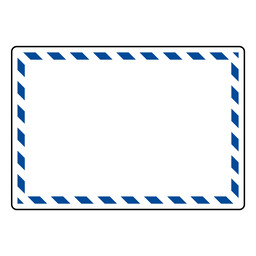 Blank White Sign with Blue Stripe Border