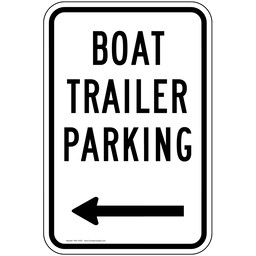 Boat Trailer Parking Left Arrow With Symbol