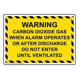 Warning Carbon Dioxide Gas When Alarm Operates Sign