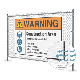 Construction Area PPE Mesh Banner