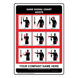 Hoists Hand Signals Chart With Custom Text