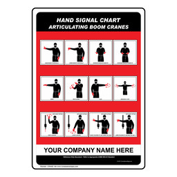 Articulating Boom Cranes Hand Signals Sign With Custom Text
