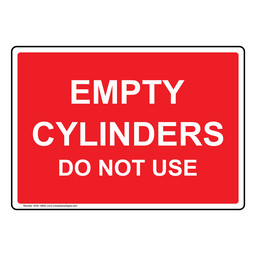 Empty Cylinders Do Not Use Sign