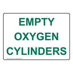 Empty Oxygen Cylinders Sign