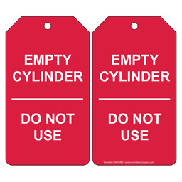 Empty Cylinder Do Not Use Cylinder Status Tag