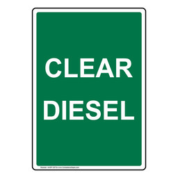 Portrait Clear Diesel Sign
