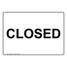 Closed Sign NHE-28428
