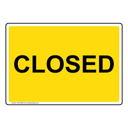 Closed Sign NHE-29366
