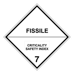 DOT FISSILE CRITICALITY SAFETY INDEX 7 Class 7 Placard or Label