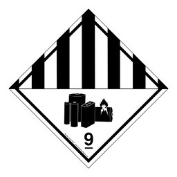 DOT Miscellaneous Hazard Batteries Symbol Class 9 Placard or Label