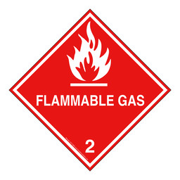DOT FLAMMABLE GAS 2 Class 2 Placard or Label