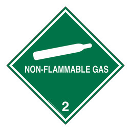 DOT NON-FLAMMABLE GAS 2 Class 2 Placard or Label