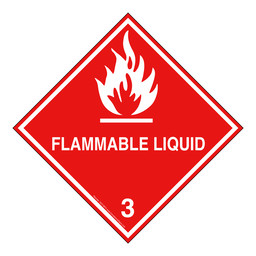 DOT FLAMMABLE LIQUID 3 Class 3 Placard or Label