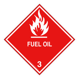 DOT FUEL OIL 3 Class 3 Placard or Label