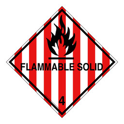 DOT FLAMMABLE SOLID 4 Class 4 Placard or Label