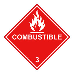 DOT COMBUSTIBLE Class 1 Placard or Label
