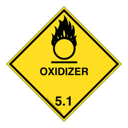 DOT OXIDIZER 5.1 Class 5 Placard or Label